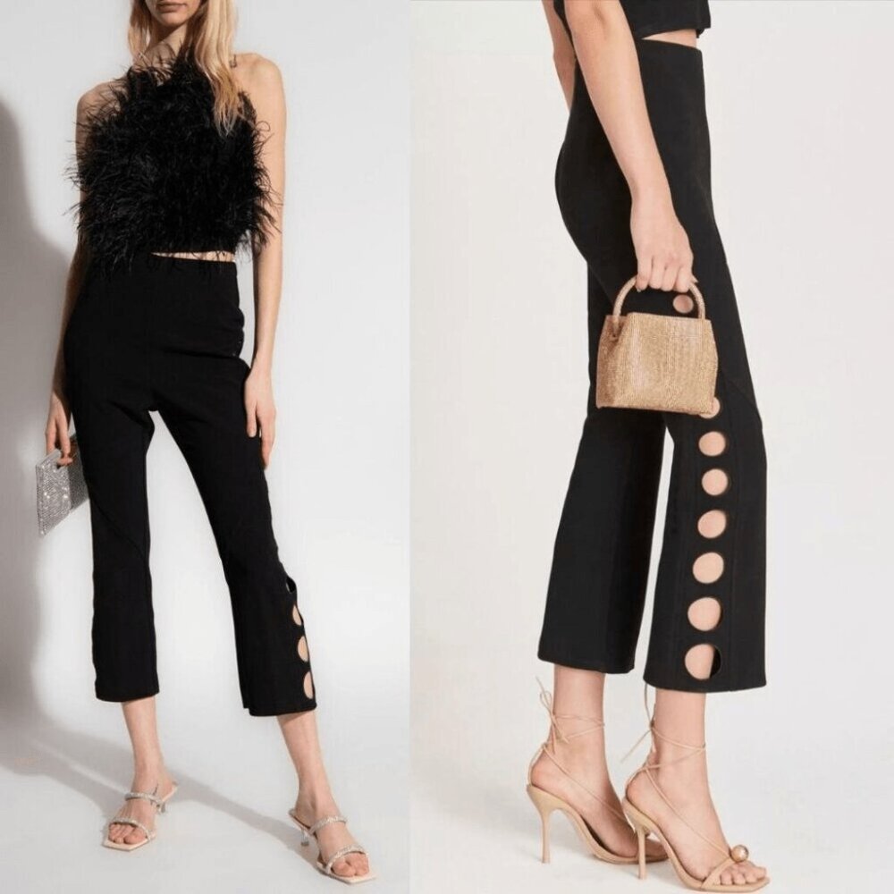 Cult Gaia Cressida Pant Black Cut Out High Rise Trousers 0 XS